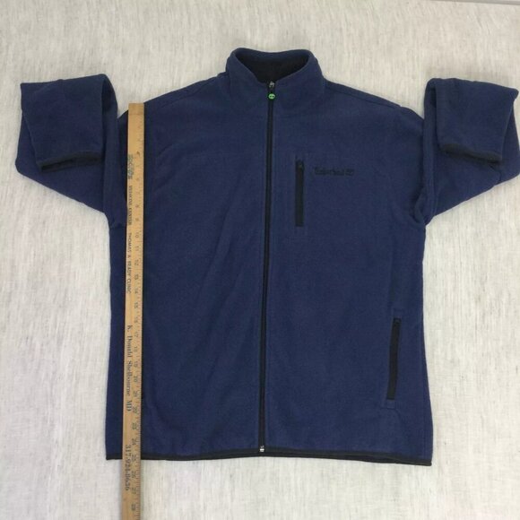 Timberland Jacket Mens Large Navy Fleece Long Sleeve Squall Pocket Full Zipper - Picture 5 of 8